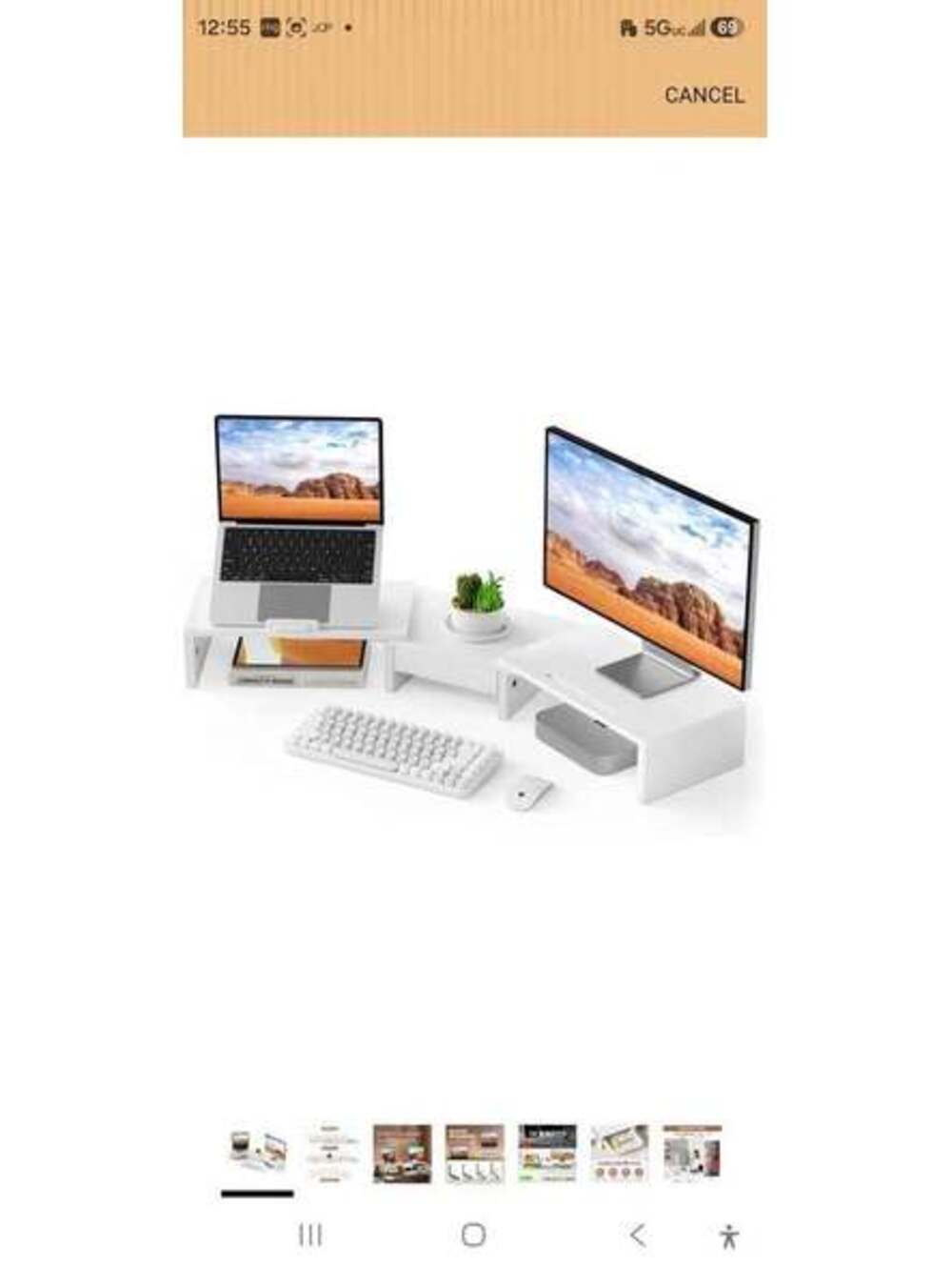 BONTEC Wooden Dual Monitor Stand